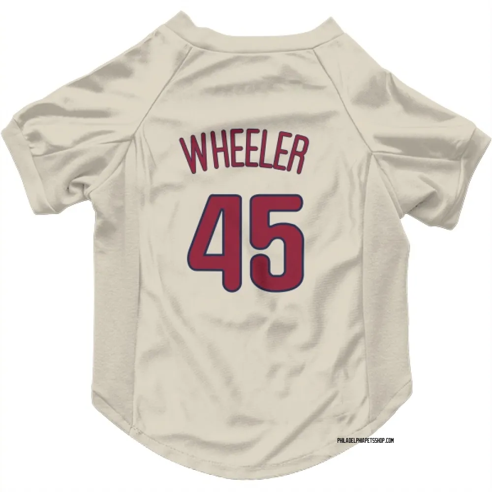 Philadelphia Phillies Zack Wheeler Cream Pet Jersey for Dog & Cat