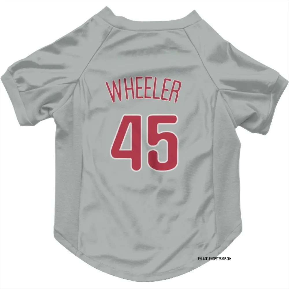 Philadelphia Phillies Zack Wheeler Gray Pet Jersey for Dog & Cat