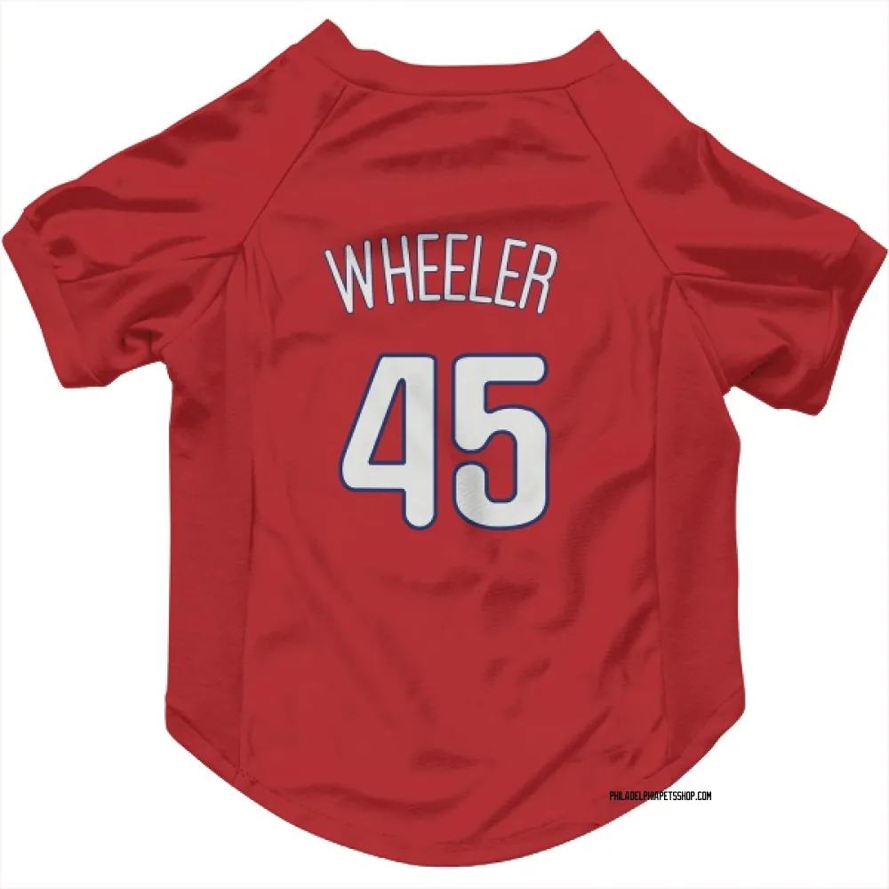 Philadelphia Phillies Zack Wheeler Red Pet Jersey for Dog & Cat